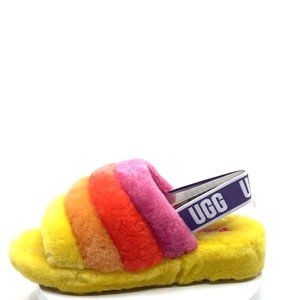 UGG Fluff Yeah Slide - UggPride Rainbow Yellow, US Women's 9